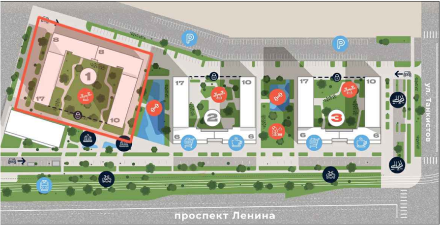 Карта жк 4 Ленина Челябинск